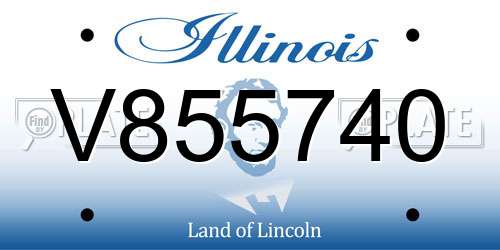 V855740 Illinois License Plate
