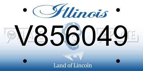 V856049 Illinois License Plate