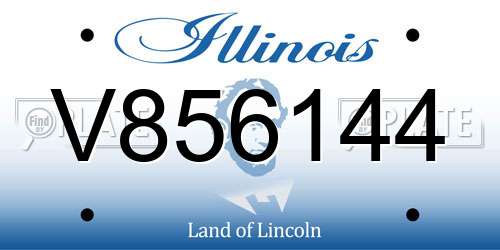 V856144 Illinois License Plate