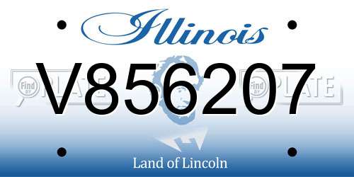 V856207 Illinois License Plate