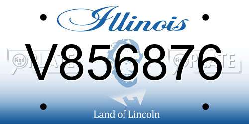 V856876 Illinois License Plate