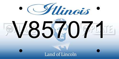 V857071 Illinois License Plate