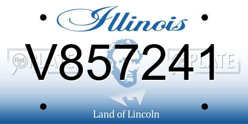 V857241 Illinois License Plate