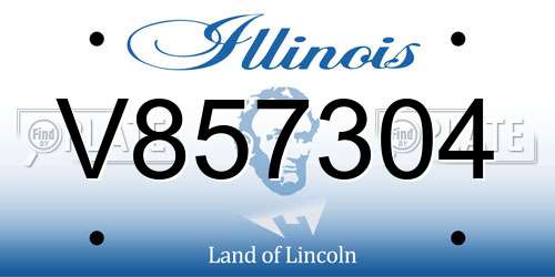 V857304 Illinois License Plate