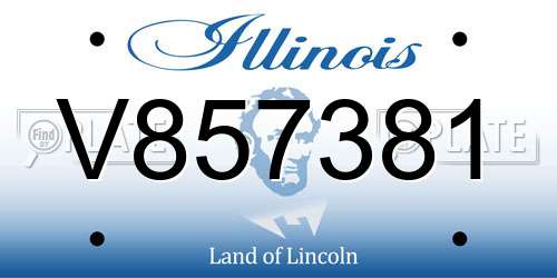 V857381 Illinois License Plate