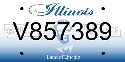 V857389 Illinois License Plate