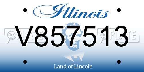 V857513 Illinois License Plate