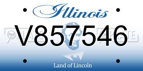 V857546 Illinois License Plate