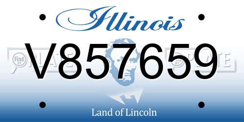 V857659 Illinois License Plate