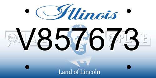 V857673 Illinois License Plate