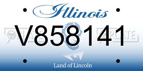 V858141 Illinois License Plate