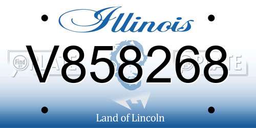 V858268 Illinois License Plate