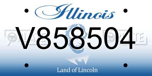 V858504 Illinois License Plate