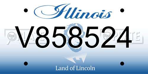 V858524 Illinois License Plate