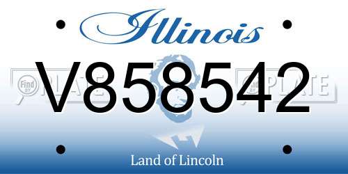 V858542 Illinois License Plate