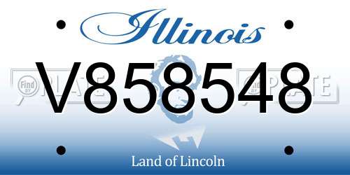 V858548 Illinois License Plate