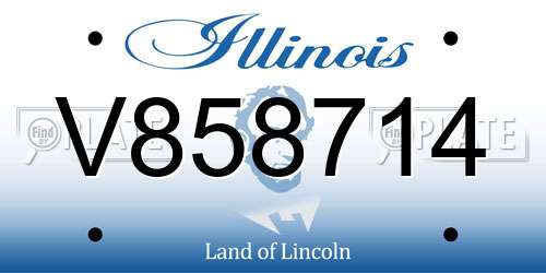 V858714 Illinois License Plate