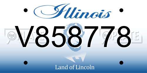 V858778 Illinois License Plate