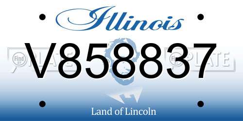 V858837 Illinois License Plate