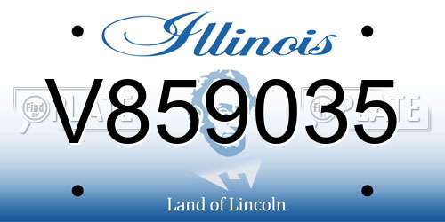 V859035 Illinois License Plate