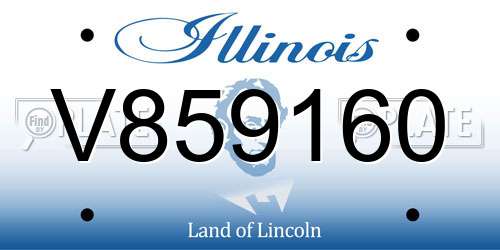 V859160 Illinois License Plate