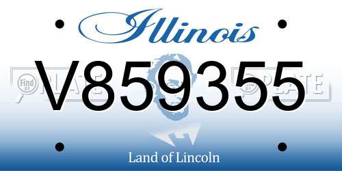 V859355 Illinois License Plate