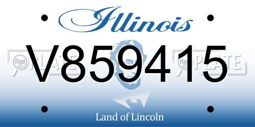 V859415 Illinois License Plate