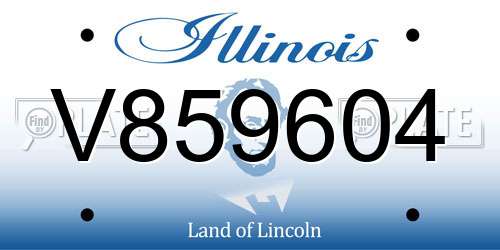 V859604 Illinois License Plate