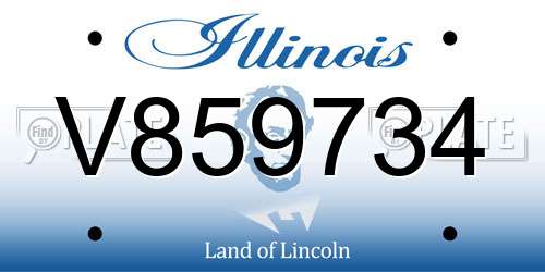 V859734 Illinois License Plate