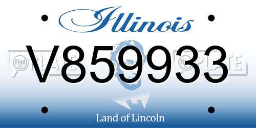 V859933 Illinois License Plate