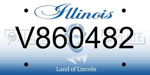 V860482 Illinois License Plate
