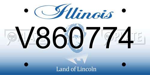 V860774 Illinois License Plate