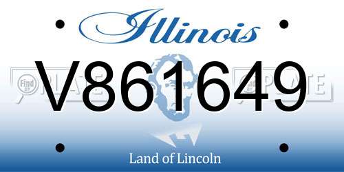 V861649 Illinois License Plate