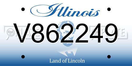 V862249 Illinois License Plate