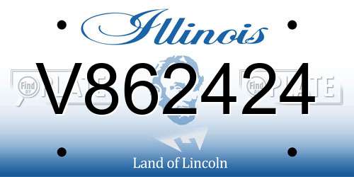 V862424 Illinois License Plate