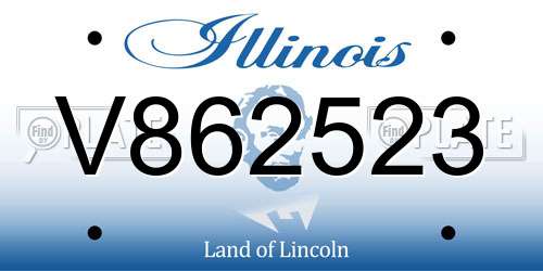 V862523 Illinois License Plate