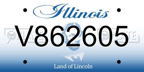 V862605 Illinois License Plate