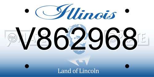 V862968 Illinois License Plate