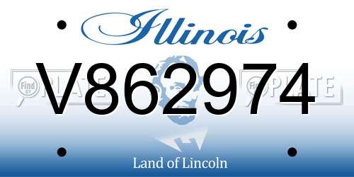 V862974 Illinois License Plate