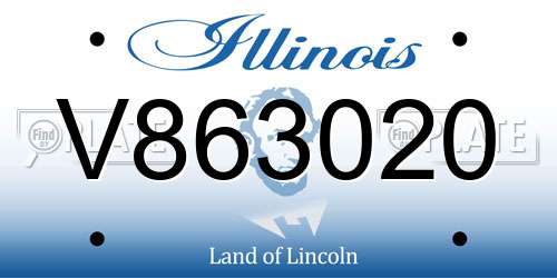 V863020 Illinois License Plate