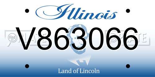 V863066 Illinois License Plate