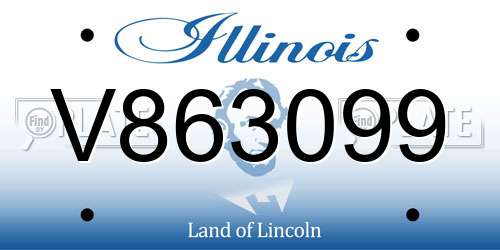V863099 Illinois License Plate