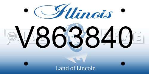 V863840 Illinois License Plate