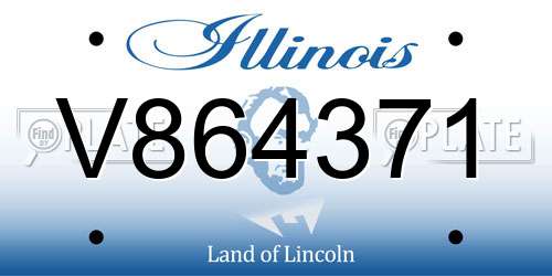 V864371 Illinois License Plate