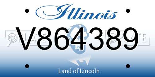V864389 Illinois License Plate