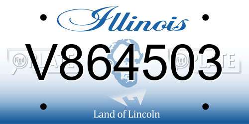 V864503 Illinois License Plate