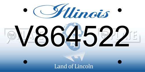 V864522 Illinois License Plate
