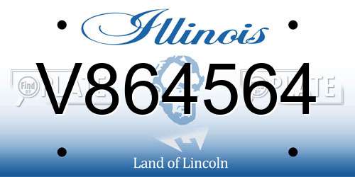 V864564 Illinois License Plate