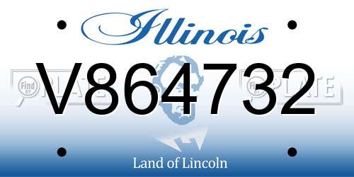 V864732 Illinois License Plate