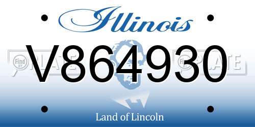 V864930 Illinois License Plate